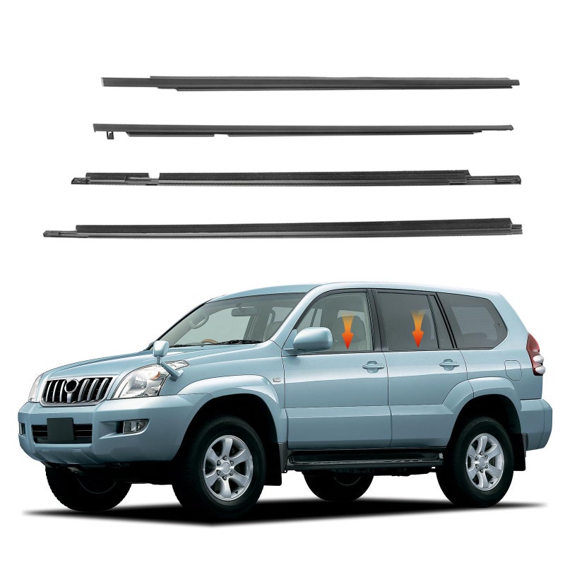 GZYF 4PCS Weatherstrip Window Moulding Trim Seal Belt Weather Stripping for Toyota Land Cruiser Prado 120 Series 2003-2009 / for Lexus GX470 2003-2009,75711-60061,75712-60061,75721-60061,75722-60061 - Image 1